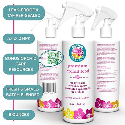 Orchid Fertilizer Spray – Nourishing Liquid Plant Food Mist for Healthy Orchids – Easy-to-Use Nutrient Boost for Vibrant Blooms & Healthy Roots – Made in USA – 8 oz