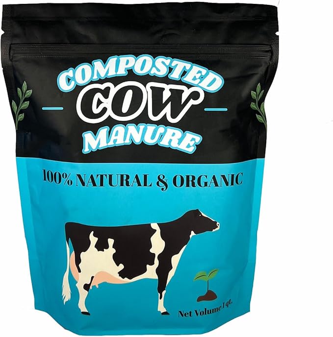 Home & Country USA Organic Composted Cow Manure - 1 Quart for Gardening & Soil Enrichment