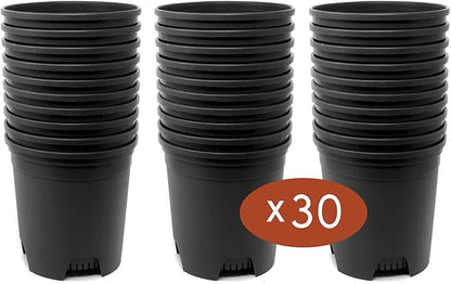 Wholesale Nursery Pot in Bulk 30-Pack 1.5 Gallon Plastic Planters for Outdoor Indoor Plants Gardening Flower Pots with Drainage Holes Color Black