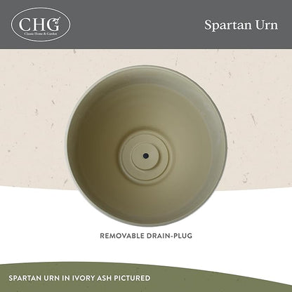 Classic Home and Garden Spartan Urn Planter - Timeless Plant Urn for Floral Displays - Durable Indoor & Outdoor Plastic Garden Planters (14”, Cast Iron)