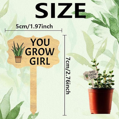 Funny Wooden Plants Markers Wood Plants Labels Stake Funny Wooden Plants Decor Tags for Indoor Outdoor Garden Plants Home Decoration