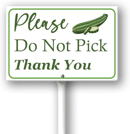 Boylee (8X12) IN Please Do Not Pick Zucchini Thank You Yard Sign With Stake Rustproof Aluminum Fruit Vegetable Signs Stand for Home Orchard Garden Outdoor Decoration