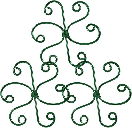 Plant Stem Support Set, 2025 New Reusable Plastic Climbing Plant Support Plant Trellis 3/6 Pcs, Upgrade Climbing Houseplant Support Stakes for Indoor Plants Stem Holder (3, Green Round)