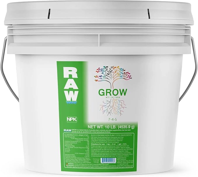 RAW All in One Grow 10lb - Complete Plant Nutrition for Thriving Growth - Indoor, Outdoor, Hydroponic Use