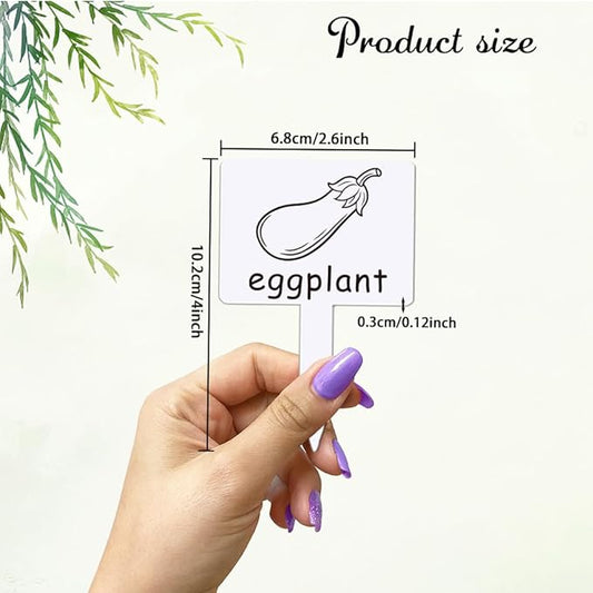 arricraft 15 Pcs Acrylic Plant Label Signs, Vegetable Themed Waterproof Garden Stake Labels T-Shaped Plant Marker with Vegetable Names for Indoor Outdoor Potted Plants Nursery Marker Decoration