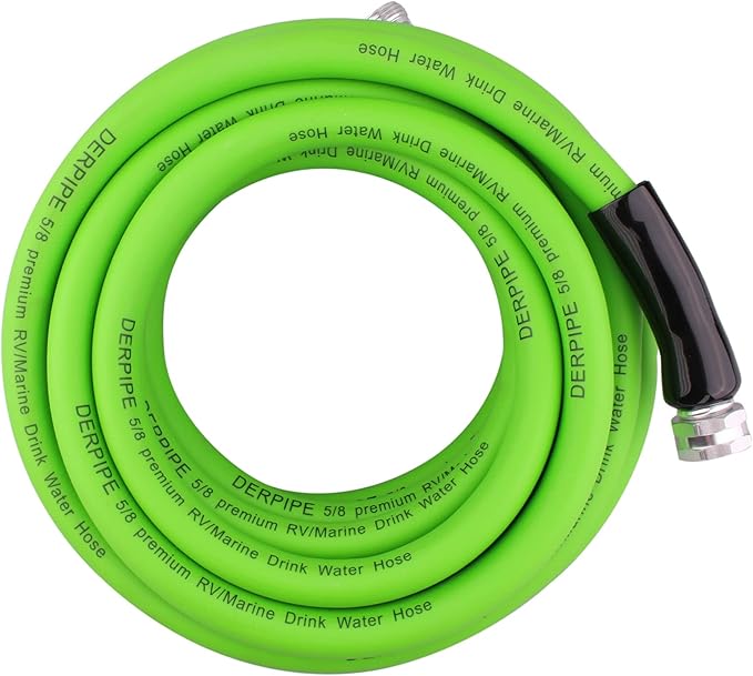Heavy Duty Garden Hose - 5/8" x 25 ft, Flexible and Kink Resistant Water Hose, with 3/4" GHT Solid Connector