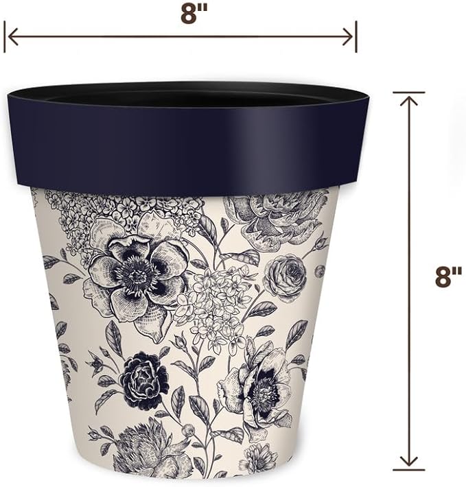 Briarwood Lane Woodcut Floral Small Planter