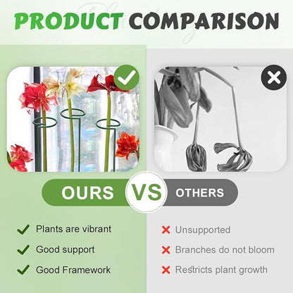 4/8/12 Pack Plant Stakes, 16/24/36 Inch Plant Support Stakes, 2025 New Plant Sticks Support, Flower Stakes for Plants Peony, Tomato Seedling, Marigold, Amaryllis, Sapling, Coreopsis (24 Inch-12 Pack)