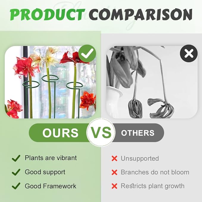 4/8/12 Pack Plant Stakes, 16/24/36 Inch Plant Support Stakes, 2025 New Plant Sticks Support, Flower Stakes for Plants Peony, Tomato Seedling, Marigold, Amaryllis, Sapling, Coreopsis (36 Inch-8 Pack)