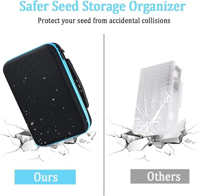 【60 Slots】Seed Storage Organizer-Garden Seed Storage Organizer Box Premium Seed Containers with Label Stickers for Various Sizes Vegetable and Flower Garden Seeds，Seed Packet Organizer Gardening Gifts
