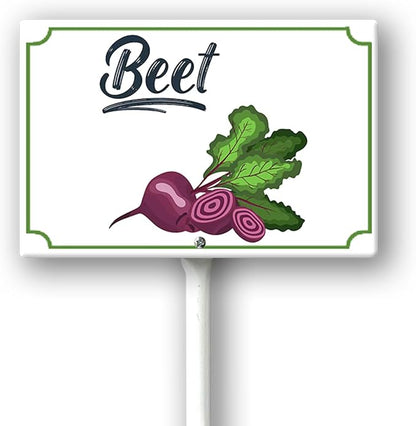 Boylee Vegetable Signs With Stake Ripe Red Beets Garden Signs For Vegetables Herb Garden Signs Garden Name Stakes For Plants 8x12inch Outdoor Indoor Herbs Flowers Potted Plants