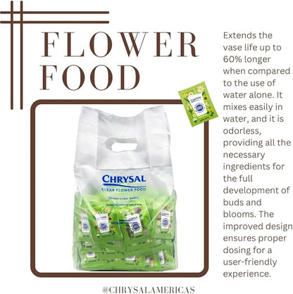 Chrysal Flower Boost – Clear Flower Food Packets for Flower Arrangements & Bouquets – Floral Supplies for Fresh Flowers – Fresh Flower Arrangements Supplies (5g - 800 Ct)