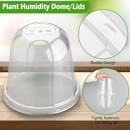 6 Inch Clear Humidity Dome, 30 Pcs Adjustable Plant Pot Domes Compatible with 6" Nursery Pots, Reusable Transparent Grow Dome Cover for Seed Starter Pots Outdoor Gardening Plant Growth