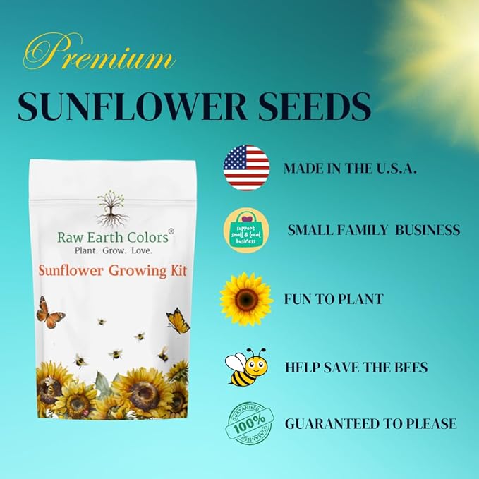 Dwarf Sunflower Seeds for Planting Grow Kit - Seeds - Peat Pots - Soil Pods!