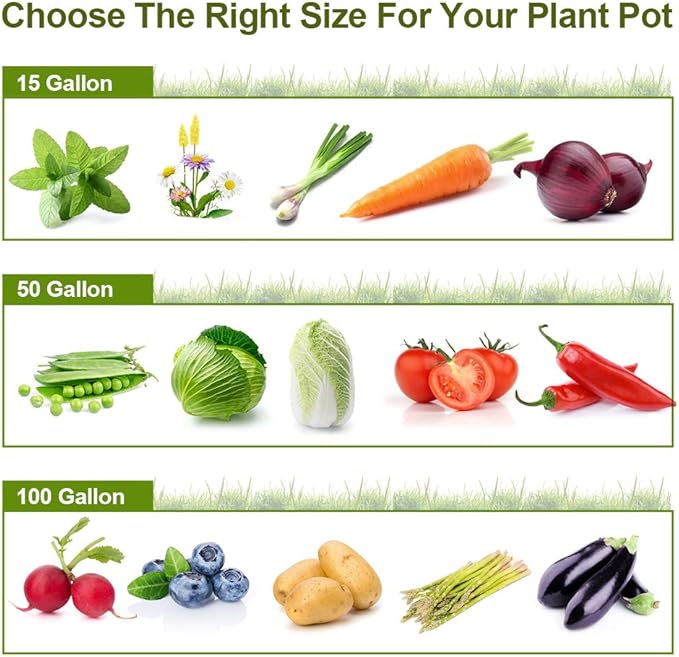 2-Pack 15 Gallon Grow Bag, Heavy Duty Thickened Fabric Pots Round Raised Garden Bed Planter for Planting Herb Flower Vegetable Potato Plants (24" D × 8" H)