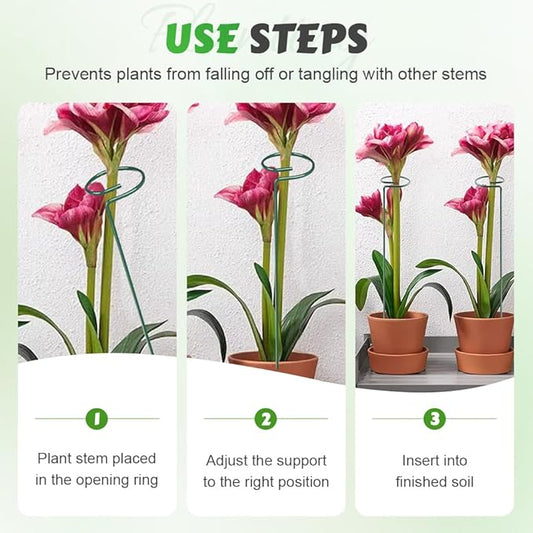 4/8/12 Pack Plant Stakes, 16/24/36 Inch Plant Support Stakes, 2025 New Plant Sticks Support, Flower Stakes for Plants Peony, Tomato Seedling, Marigold, Amaryllis, Sapling, Coreopsis (16 Inch-8 Pack)