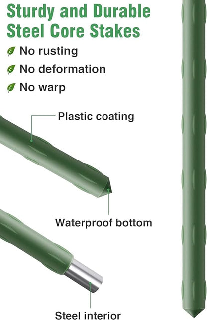 ANPHSIN 3 Sets Tomato Cages with 15 Gallon Grow Bags - 48" Stable Plant Garden Planter, Flowers Vegetable Trellis Pots for Tomato Vertical Climbing Plants Vines