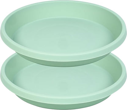 Plastic Plant Saucers 10 Inch Round Pack of 2 Thick Reusable Drip Trays for Indoor Outdoor Plants