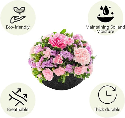 4-Pack Durable Round Fabric Planter Basket Liners – Long-Lasting Hanging Basket Liners, Coco Fiber Alternative for Flower Baskets, Bird Nesting Prevention (16inch)