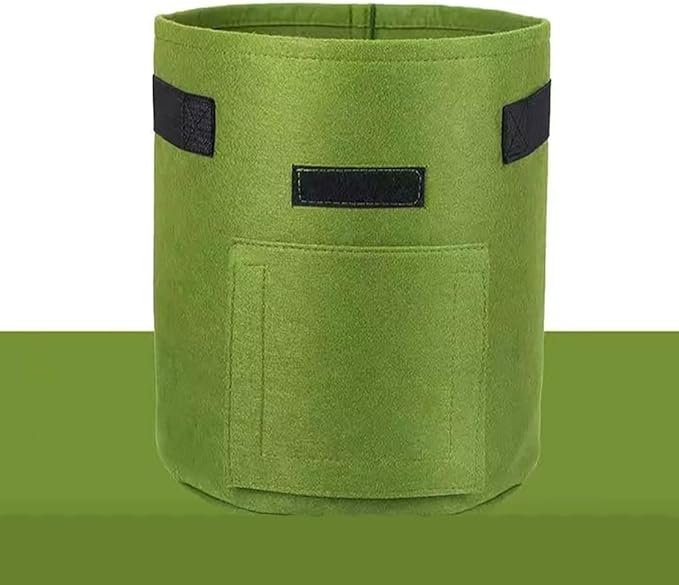Ulalaza 5PCS Potato Grow Bags with Flap Plant Grow Bags Fabric Multi Ribbon Potato Bag Tomato Vegetable Growth Non-Woven Felt Planting Bag Transparent