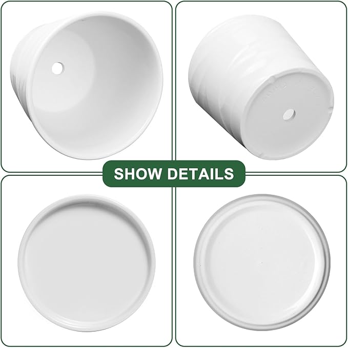 6 Inch Plant Pot,Ceramic Planter with Drainage and Saucer,Ceramic Pots for Plants,Planters for Indoor Plants,Ceramic Flower Pots(6.7 in Diameter)