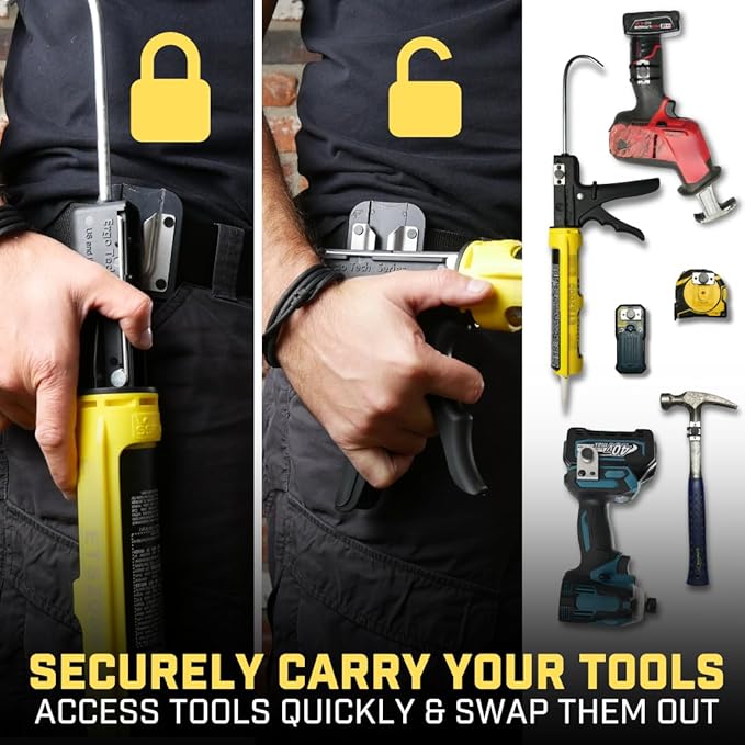 PinPal Pro | Universal Tool Holster - Gravity Locking Clip-On Tool Belt Holder for Drills, Impacts, and Other Tools