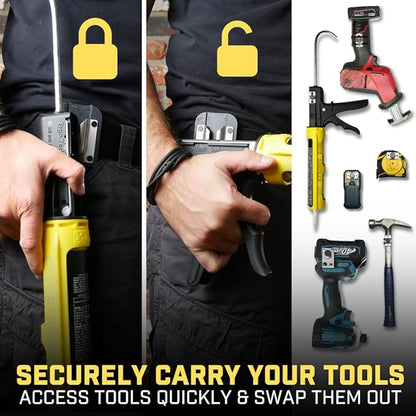 PinPal Pro | Universal Tool Holster - Gravity Locking Clip-On Tool Belt Holder for Drills, Impacts, and Other Tools