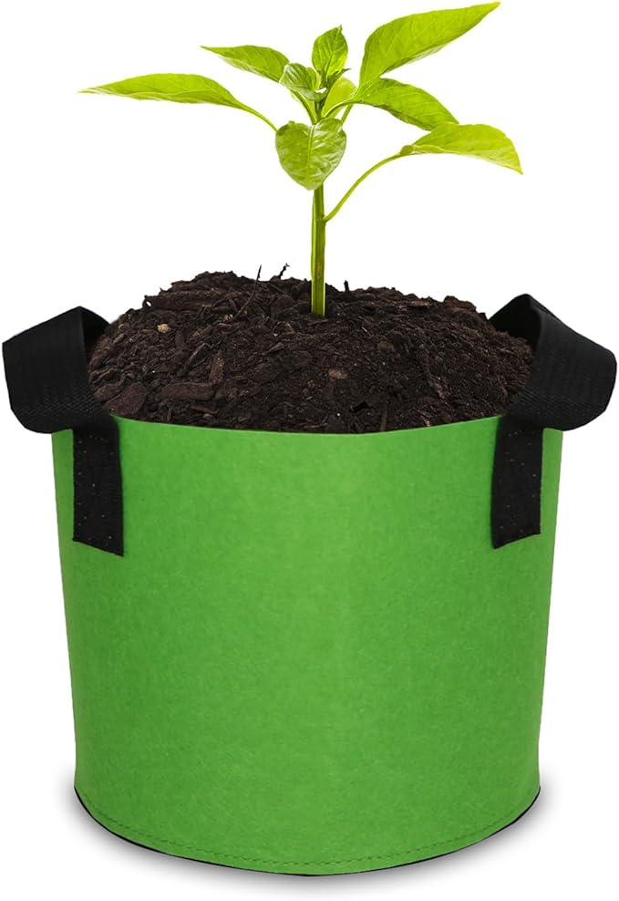 Grow Bags,Growing Pot Bags Garden Grow Bag Indoor Outdoor Fabric Aeration Plant Pot Container Flower Vegetable Pouch (Green,17Gallon)