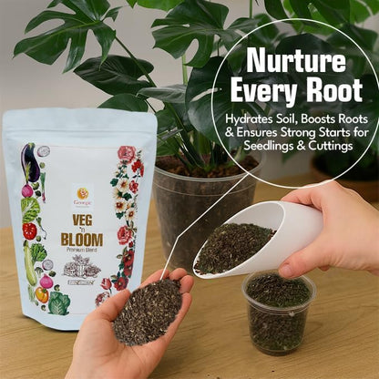 Veg N Bloom Natural Potting Mix for Vegetables, Herbs, Flowers & Houseplants (1 lb)