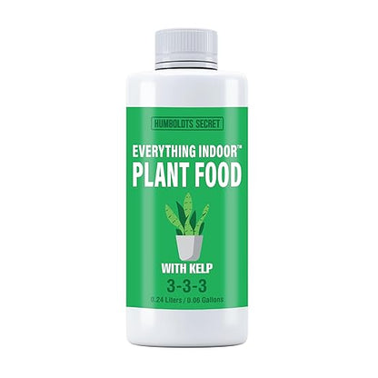 Humboldts Secret Everything Indoor Plant Food | 3-3-3 All Purpose Liquid Fertilizer with Norwegian Kelp | Supports Growth and Strong Roots | Nutrients for Houseplants & Indoor Plants | 8 Ounce