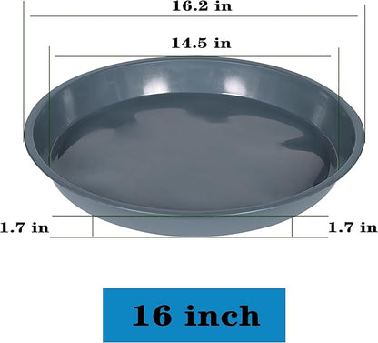 6 Pack of Plant Saucer 16 Inch, Plant Tray Round, Plastic Flower Plant Trays for Pots, Plant Saucers for Indoors 16", Plant Pot Saucers, Planter Tray for Planter 13-16" (16", Gray)