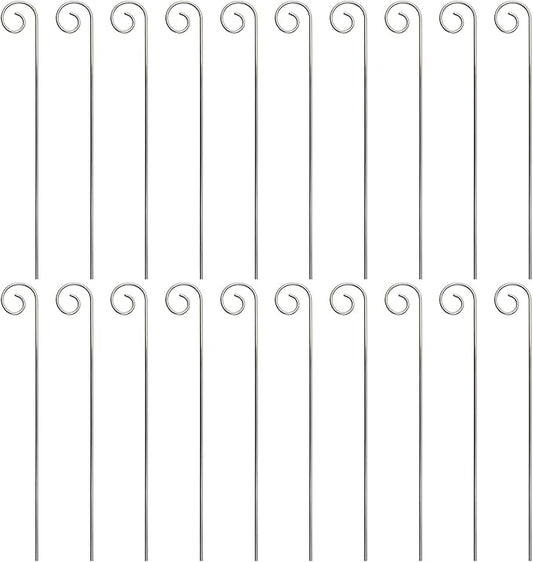 20Pcs Silver Planter Plant Label Hooks Garden Markers Stake Plant Label Holder Plants Label Hanger Garden Plant Sign Stake Rustproof Deformed Gardens Plant Sign Hooks Hanging Rods for Flower (20cm)