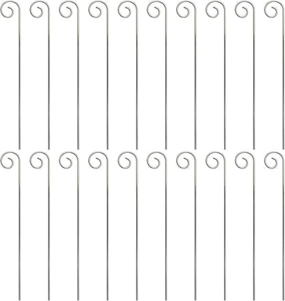 20Pcs Silver Stainless Steel Plant Label Hooks,Hanger Gardens Stake,Garden Markers Stake Plant Label Holder,Rustproof Deformed Garden Plant Sign Hooks Hanging Rods,Plant Container Accessories(20cm)