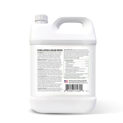 Covington Chelated Liquid Iron Concentrate (32oz) Lawn & Garden Liquid Iron & Nitrogen Supplement for Plants, Shrubs & Trees, Treats Deficiency, Discoloration, Stunted Growth & Root Stress
