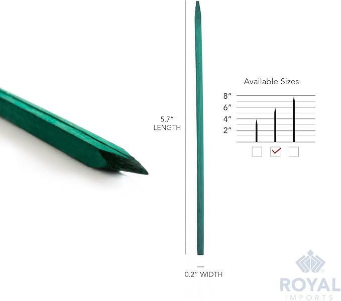 Royal Imports Green Wood Plant Stake, Floral Picks, Wooden Sign Posting Garden Sticks (Approx 100 Pcs) - 6 Inch