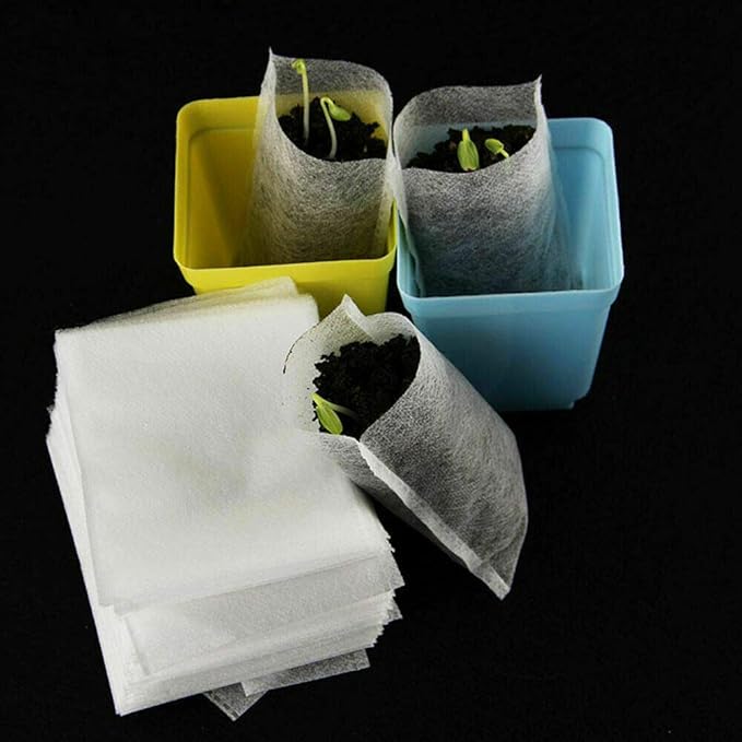 Plant Grow Bags,200PCS Non-Woven Grow Bags Biodegradable Breathability Pots Plants Pouch Breeding Bags(12 * 12CM)