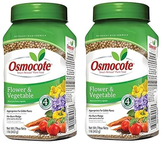 Osmocote Smart-Release Plant Food Flower & Vegetable, 14-14-14, 1 Lbs. - Pack of (2)