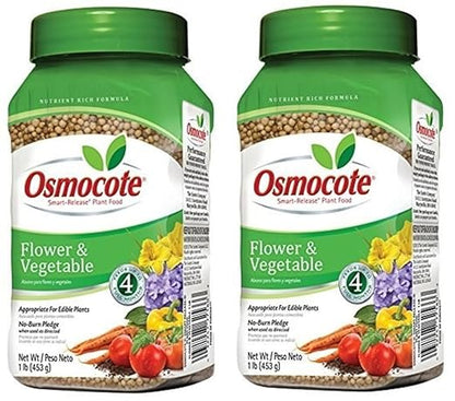 Osmocote Smart-Release Plant Food Flower & Vegetable, 14-14-14, 1 Lbs. - Pack of (2)