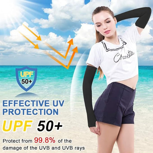 beister 3/6 Pairs UV Cooling Arm Sleeves Sun Protection Unisex for Sports, Cycling, Golf, Running