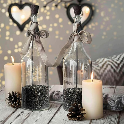 HappyFiller 1.3 LB Crushed Glass Sand Broken Pieces Grey Mix with Glitter for Resin Arts Crafts, Succulent Planter Soil Cover,Vase Fillers,Candle Holder Decor,Terrarium Small Pebbles Stones