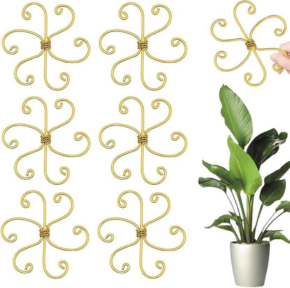 Plastic Climbing Plant Support Set, 6pcs, Flower Goldern, Semicircular, Minimalist Trellises