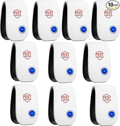 Ultrasonic Pest Control Repeller 10 Packs, Electronic Pest Repellent, Insect Repeller for Bugs, Mouse, Mosquito, Roach, Rodent, Spider, Ant