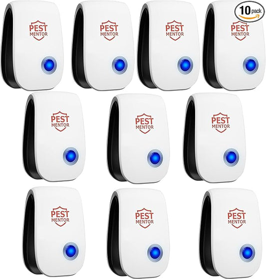 Ultrasonic Pest Control Repeller 10 Packs, Electronic Pest Repellent, Insect Repeller for Bugs, Mouse, Mosquito, Roach, Rodent, Spider, Ant