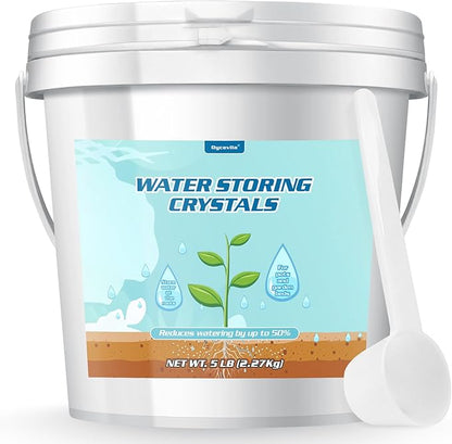 5LB Water Storing Crystals for Plants with Spoon, Water Gel Solves Plant Over-Watering and Drought Problems, Keeps The Soil Moist, Small Water Storing Polymer Crystals for Plants Candle - by Oycevila