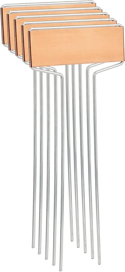 KINGLAKE 20 Pcs Copper Metal Plant Labels Garden Plant Tags for Plants Herb Seedlings