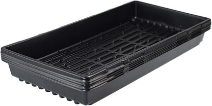 9GreenBox 5 Pack of Durable Black Plastic Growing Trays (with Holes) 21" x 11" x 2" - Planting Seedlings, Flowers, Wheatgrass
