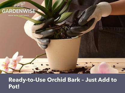 Premium Orchid Bark for Potting Mix – Ready-to-Use Pine Bark for Indoor Plants, Orchid Repotting & Soil Mix Creation, Ideal Orchid Medium (2 quarts)