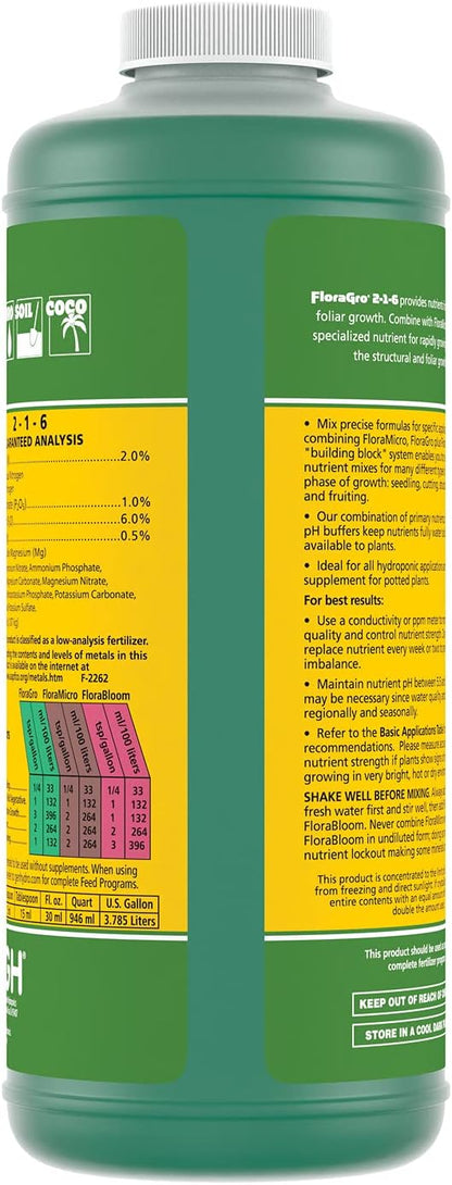 General Hydroponics FloraGro 1 Quart