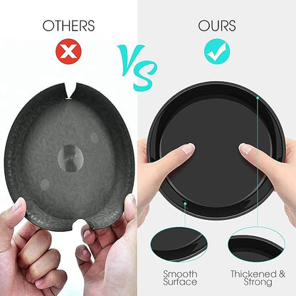 6 Pack Plant Saucer 4 6 8 10 12 14 16 18 20 22 Inch Plastic Plant Tray, Sturdy and Durable Flower Pot Container Accessories Plant Pot Saucers for Indoor and Outdoor (4 Inch, Black)