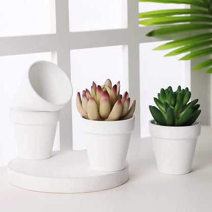 Yishang 36 pcs Small Mini White Clay Pots, 2.5'' Terracotta Pot Clay Ceramic Pottery Planter,Cactus Flower Terra Cotta Pots,Succulents Nursery Pots,with Drainage Hole,Great for Crafts,Wedding Favor